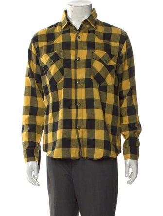YOUTHS IN BALACLAVA Plaid Print Long Sleeve Western Shirt