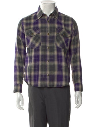 YOUTHS IN BALACLAVA Plaid Print Long Sleeve Western Shirt