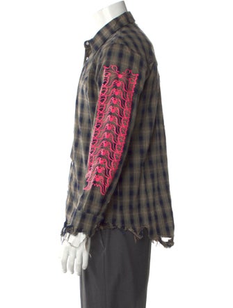 YOUTHS IN BALACLAVA Plaid Print Long Sleeve Western Shirt