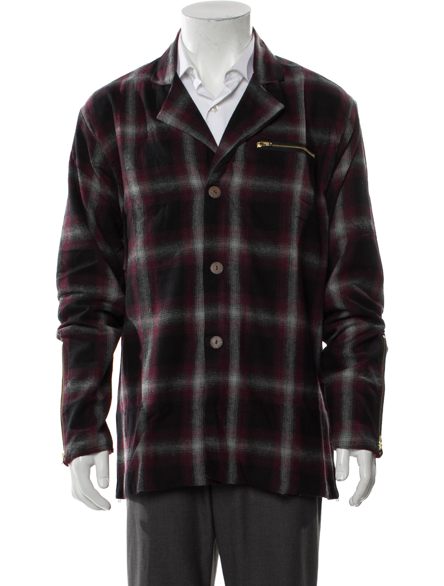 YOUTHS IN BALACLAVA Plaid Print Peacoat