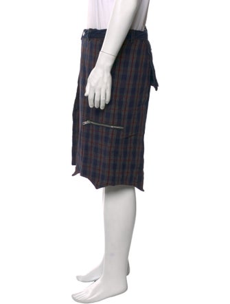 YOUTHS IN BALACLAVA Plaid Print Flat Front Shorts