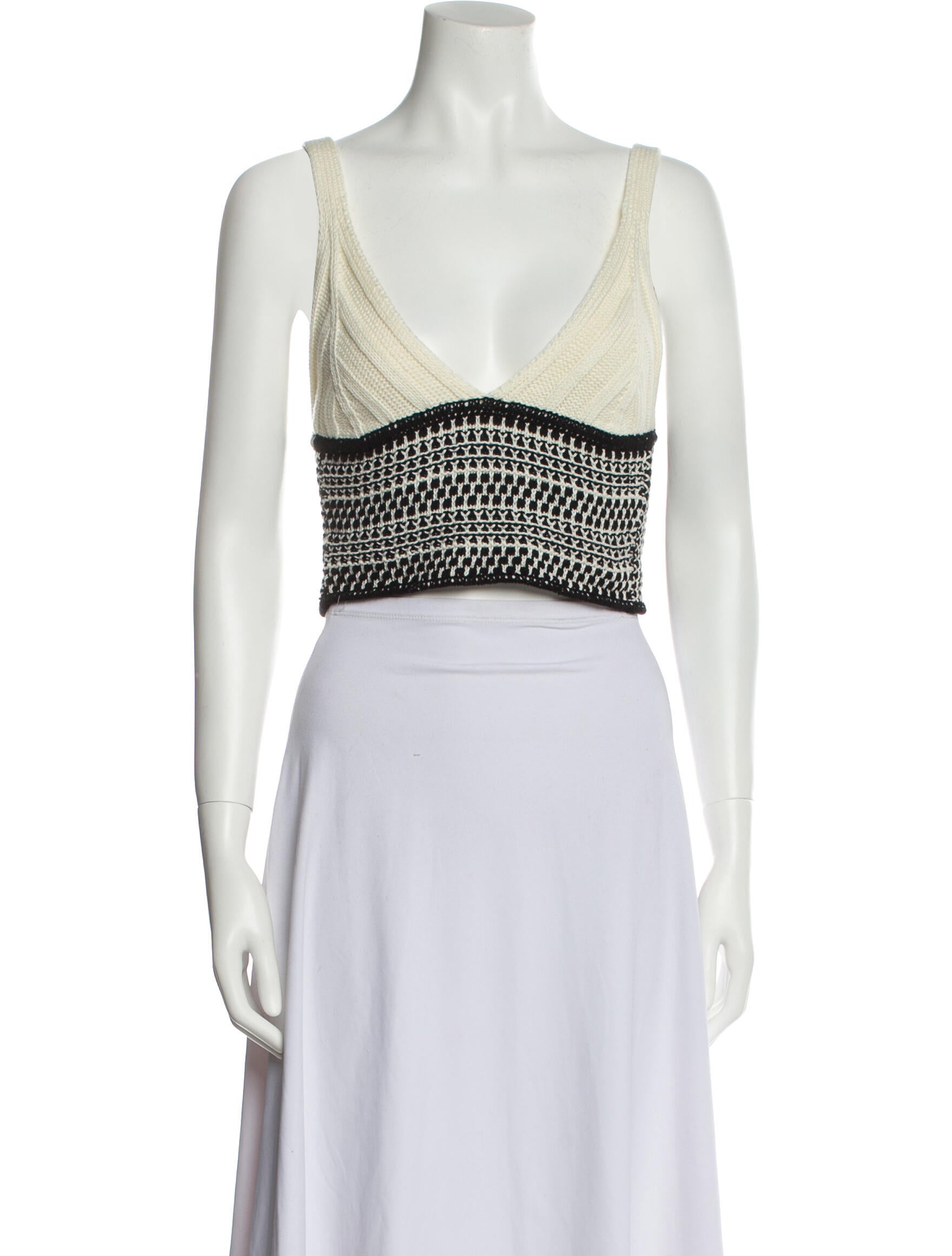 Ramy Brook Printed Plunge Neckline Crop Top