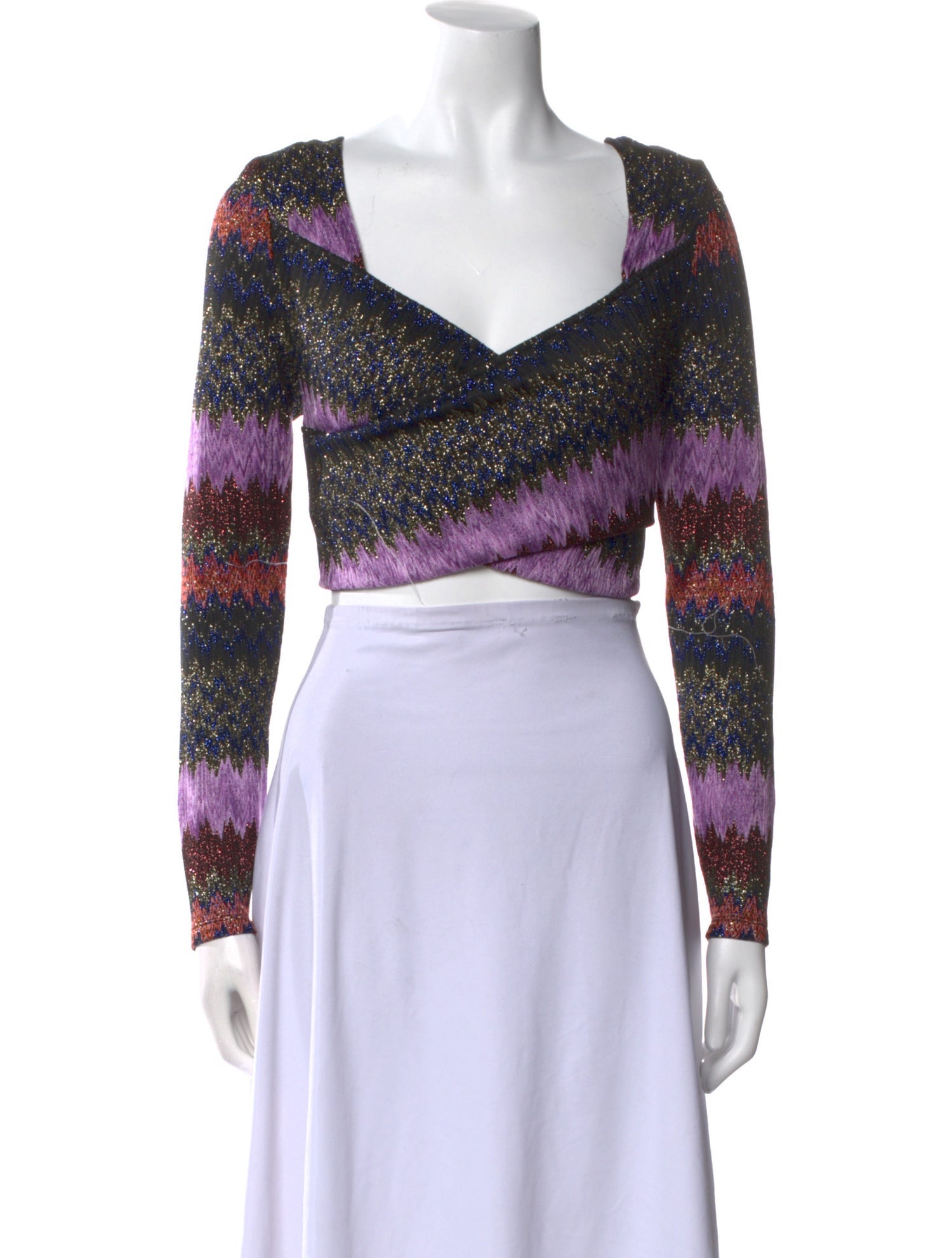 Ramy Brook Printed V-Neck Crop Top w/ Tags