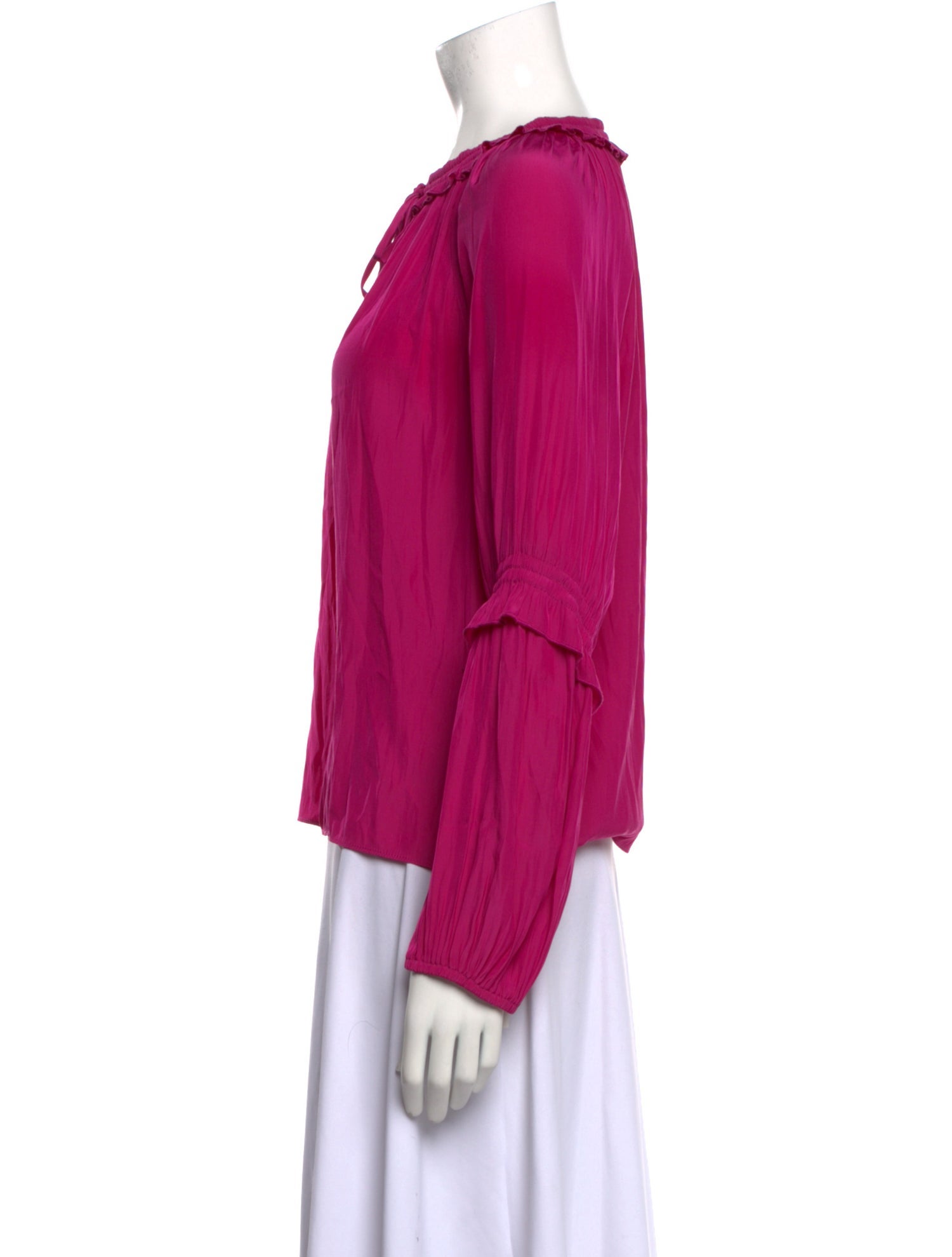 Ramy Brook Tie Neck Long Sleeve Blouse
