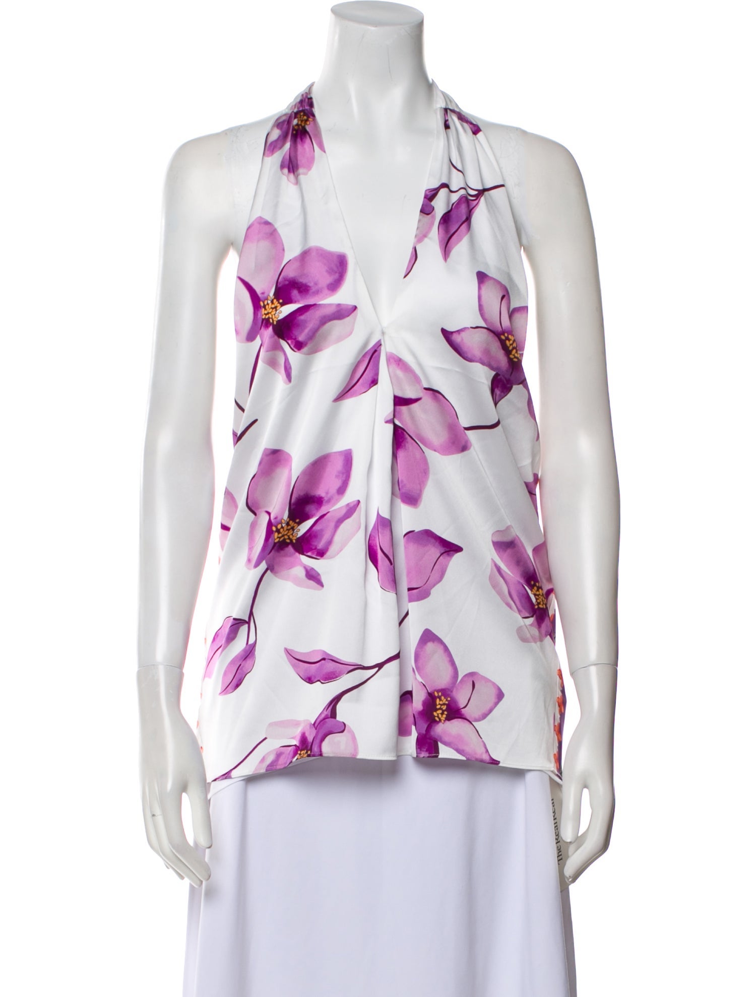 Ramy Brook Floral Print Halterneck Blouse w/ Tags