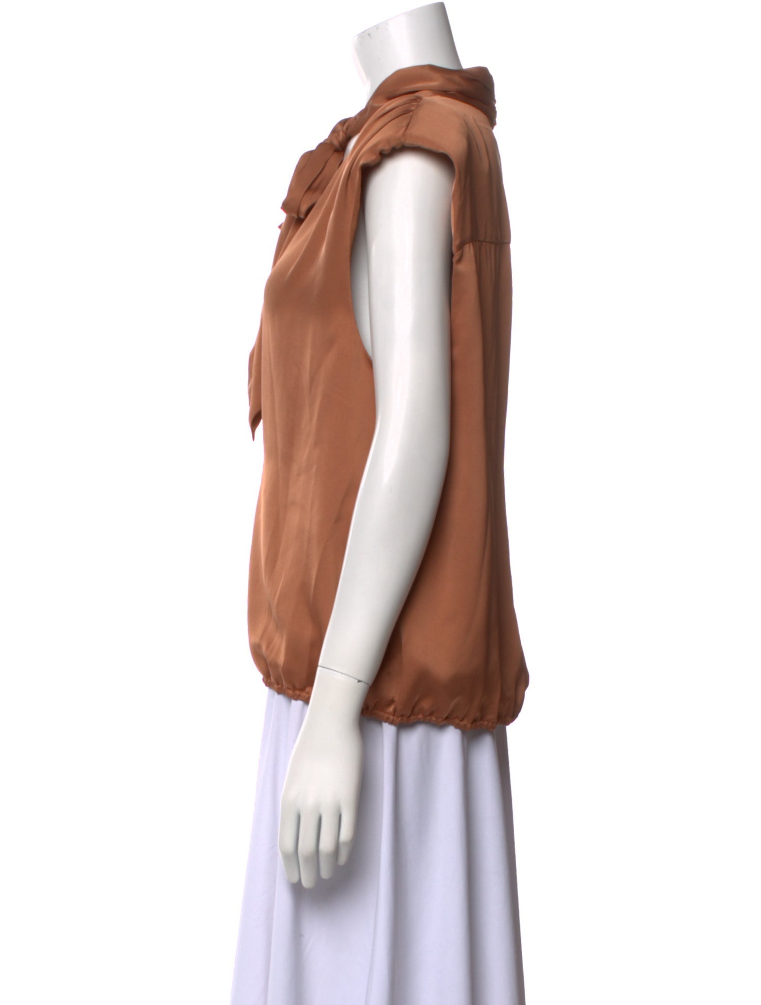 Ramy Brook Tie Neck Short Sleeve Blouse