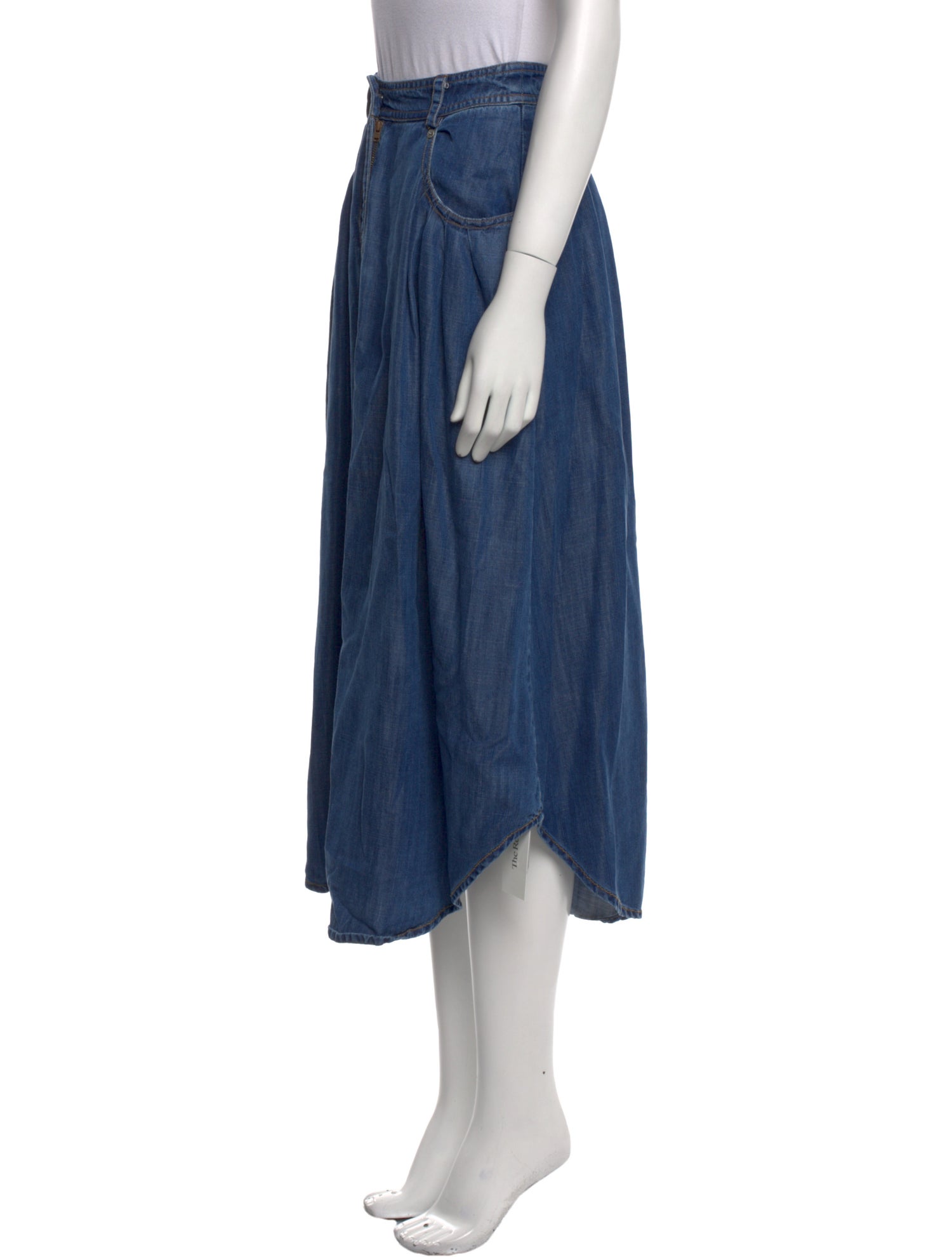 Ramy Brook Pleated Accents Midi Length Skirt