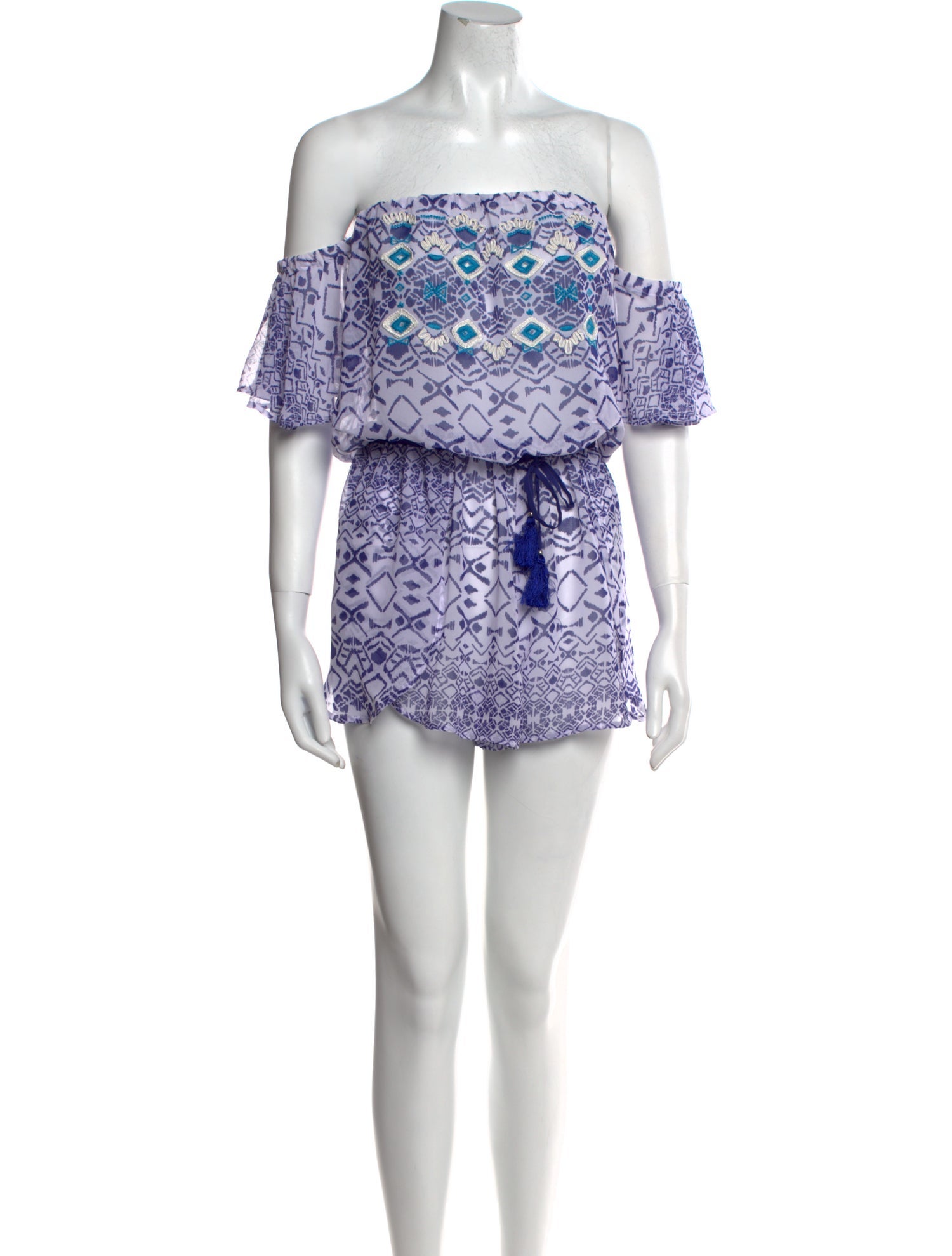 Ramy Brook Printed Strapless Romper