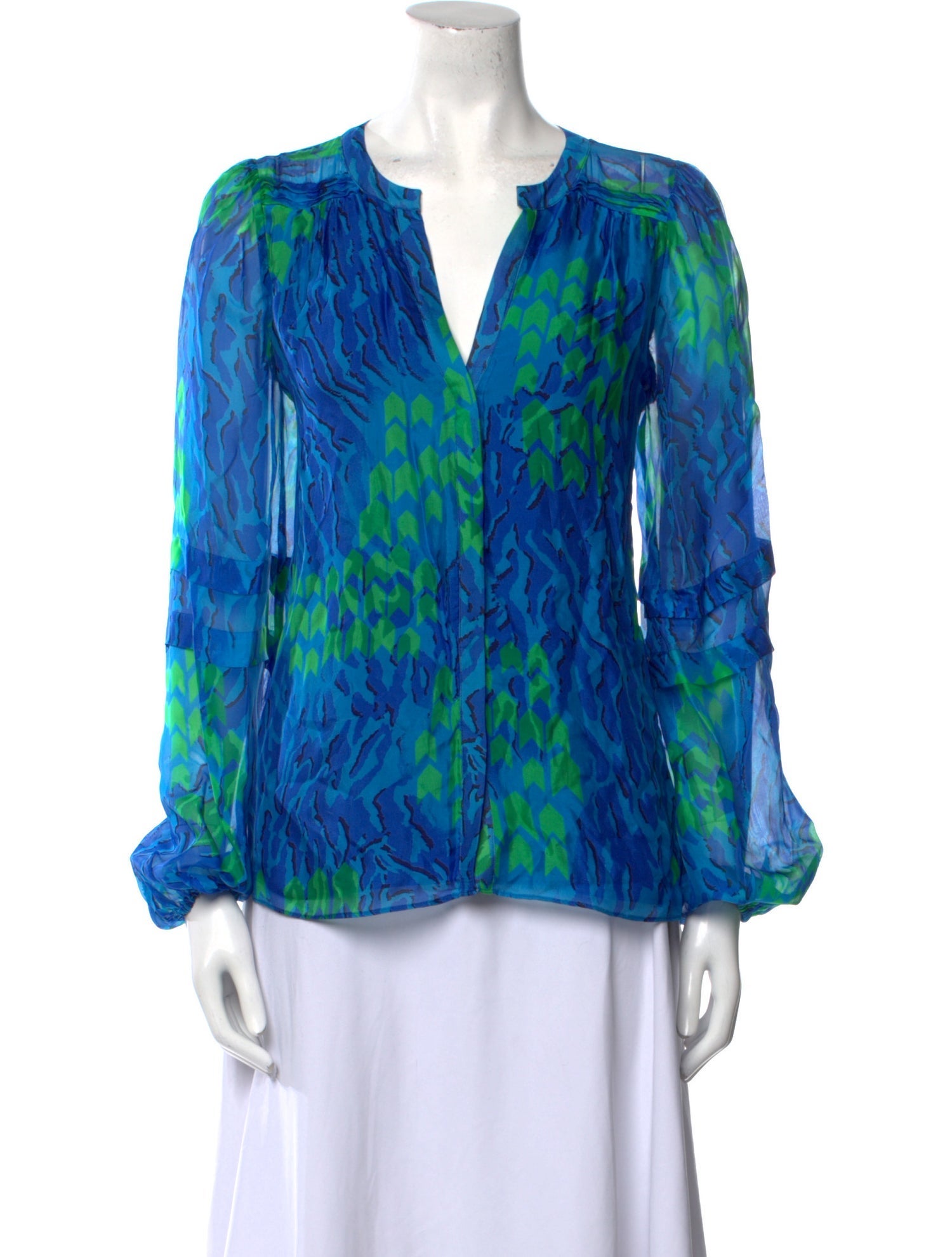 Ramy Brook Printed V-Neck Blouse