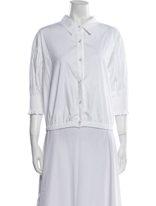 Ramy Brook Three-Quarter Sleeve Button-Up Top