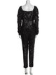 Ramy Brook Patterned Sequin Embellishments Pant Set