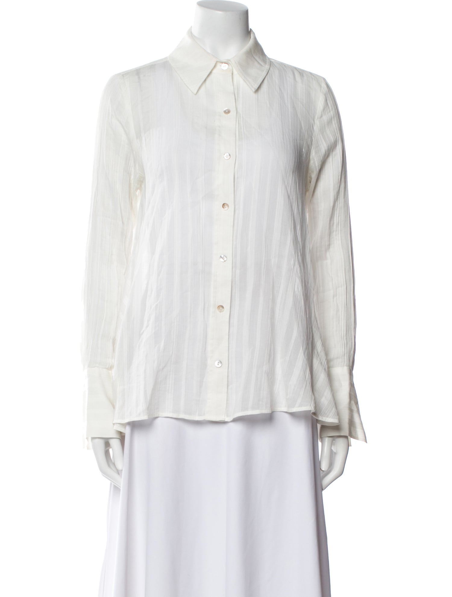 Ramy Brook Striped Long Sleeve Button-Up Top