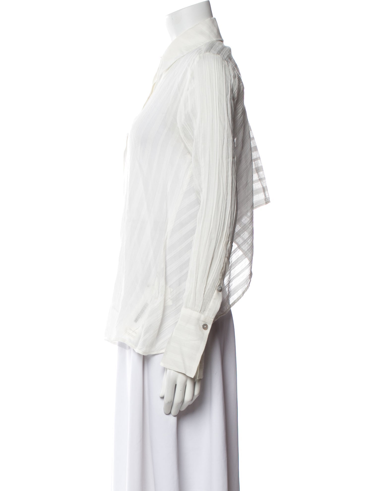 Ramy Brook Striped Long Sleeve Button-Up Top