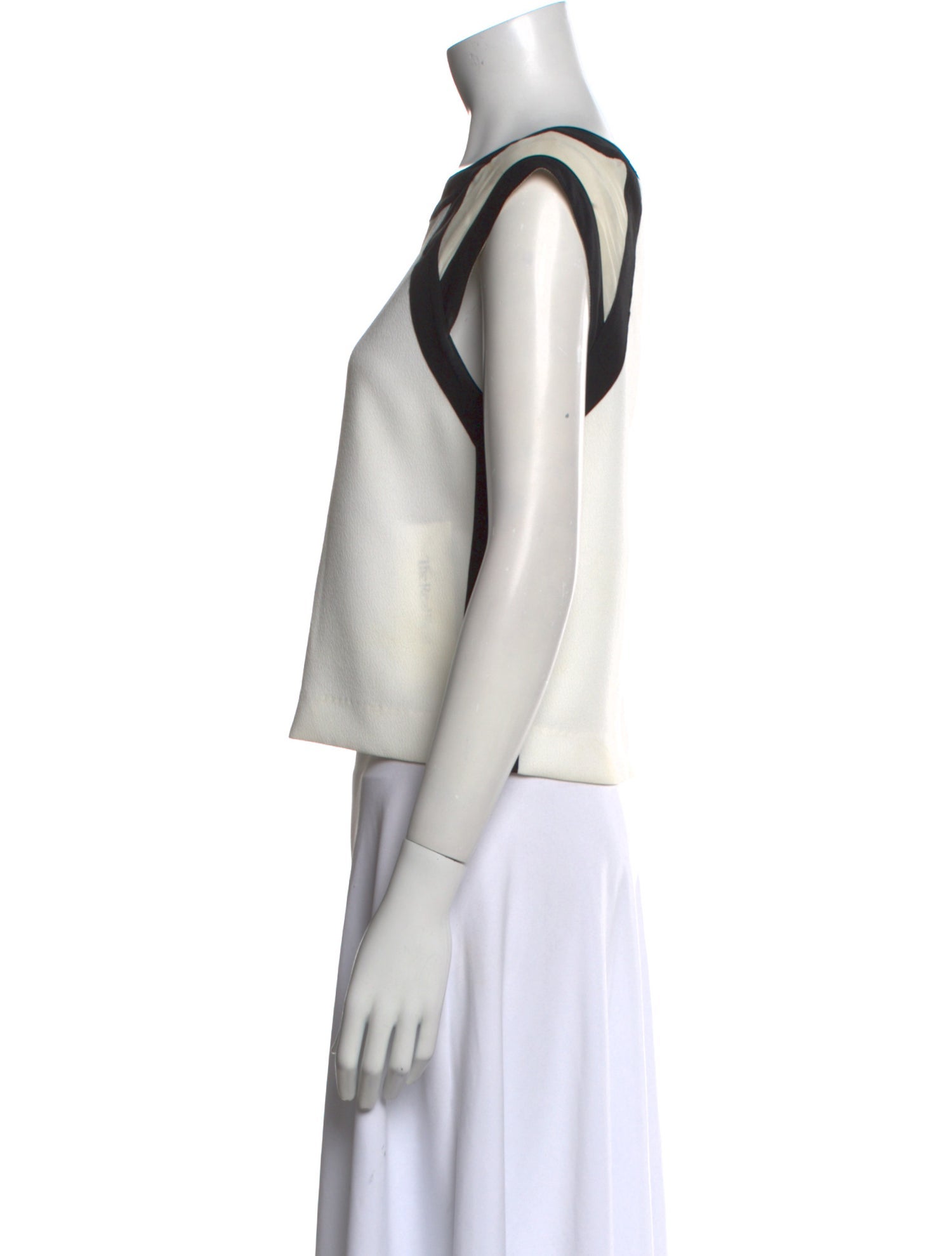 Ramy Brook Colorblock Pattern Bateau Neckline Crop Top