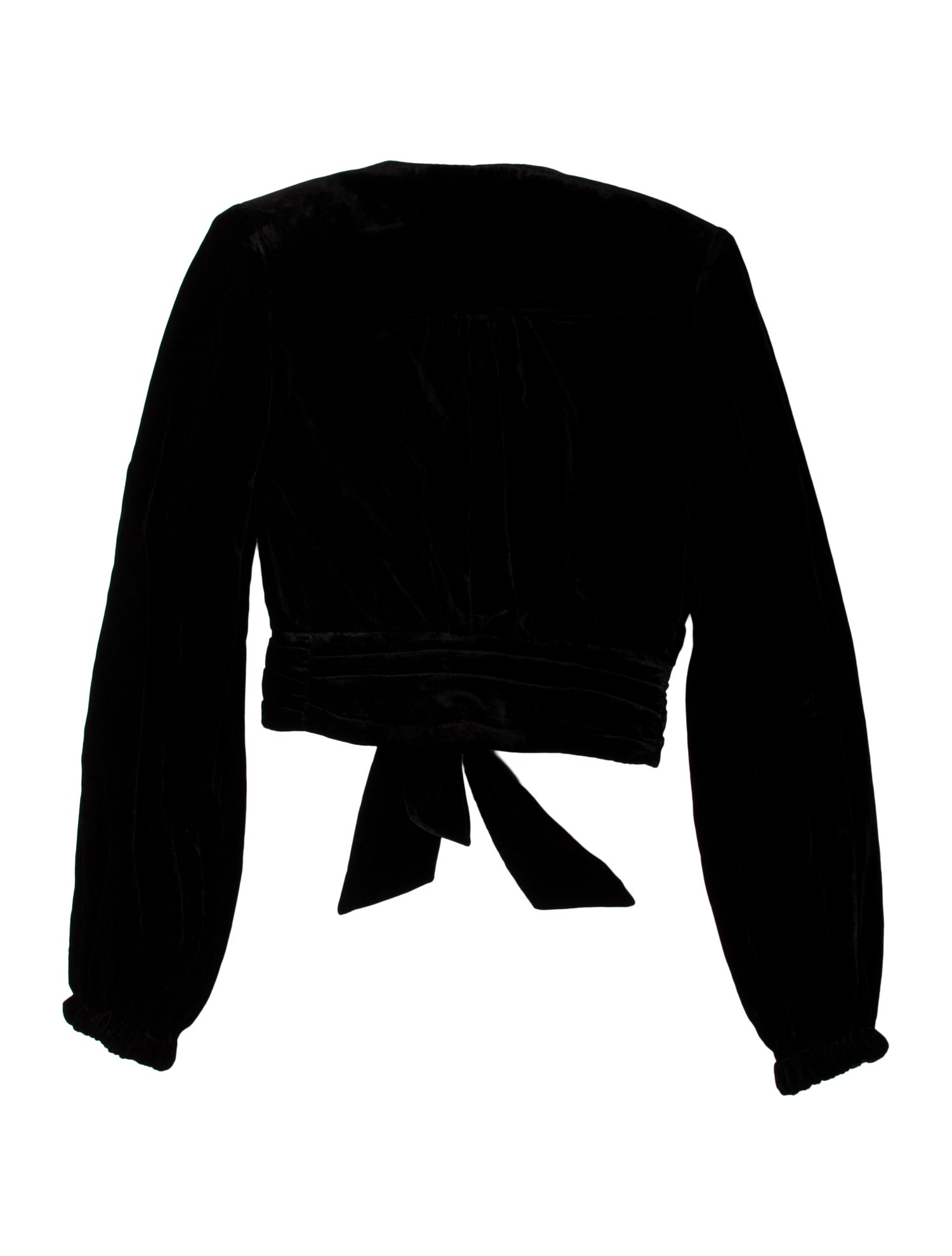 Ramy Brook Plunge Neckline Long Sleeve Crop Top