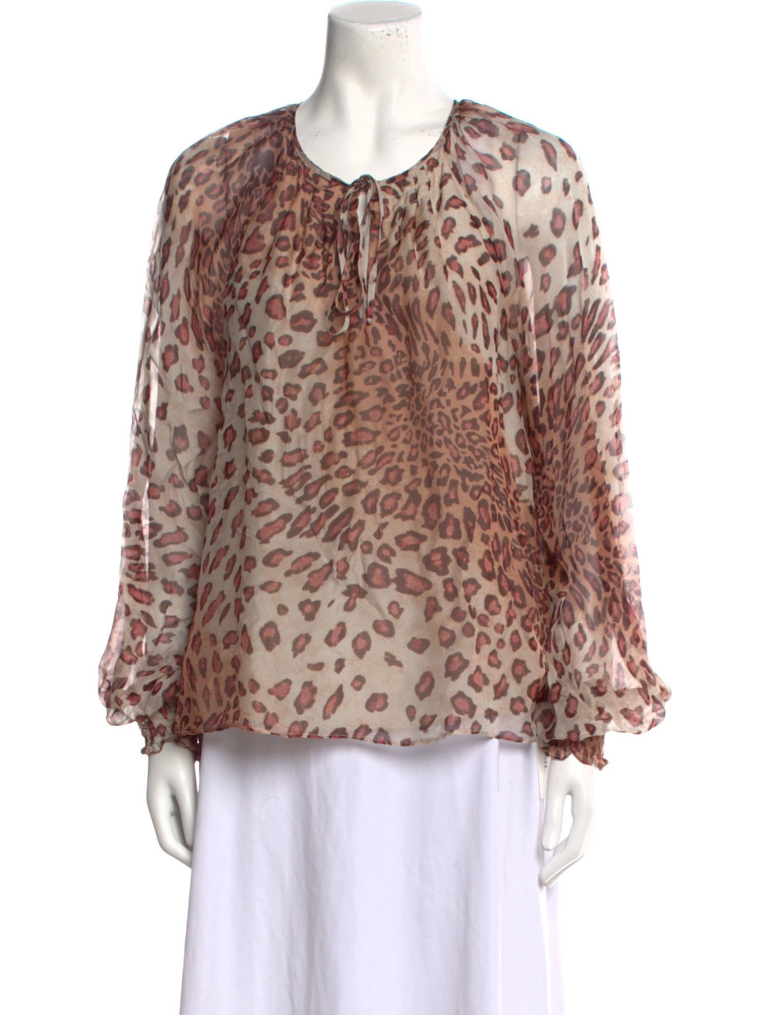 Ramy Brook Animal Print Scoop Neck Blouse