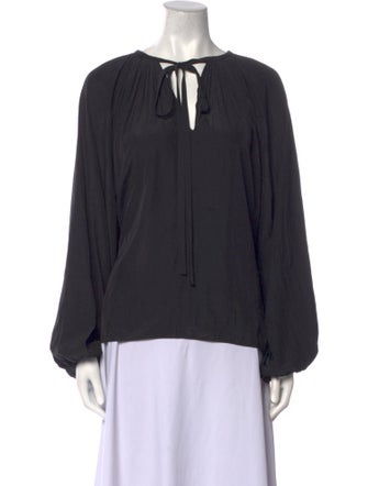Ramy Brook Tie Neck Long Sleeve Blouse