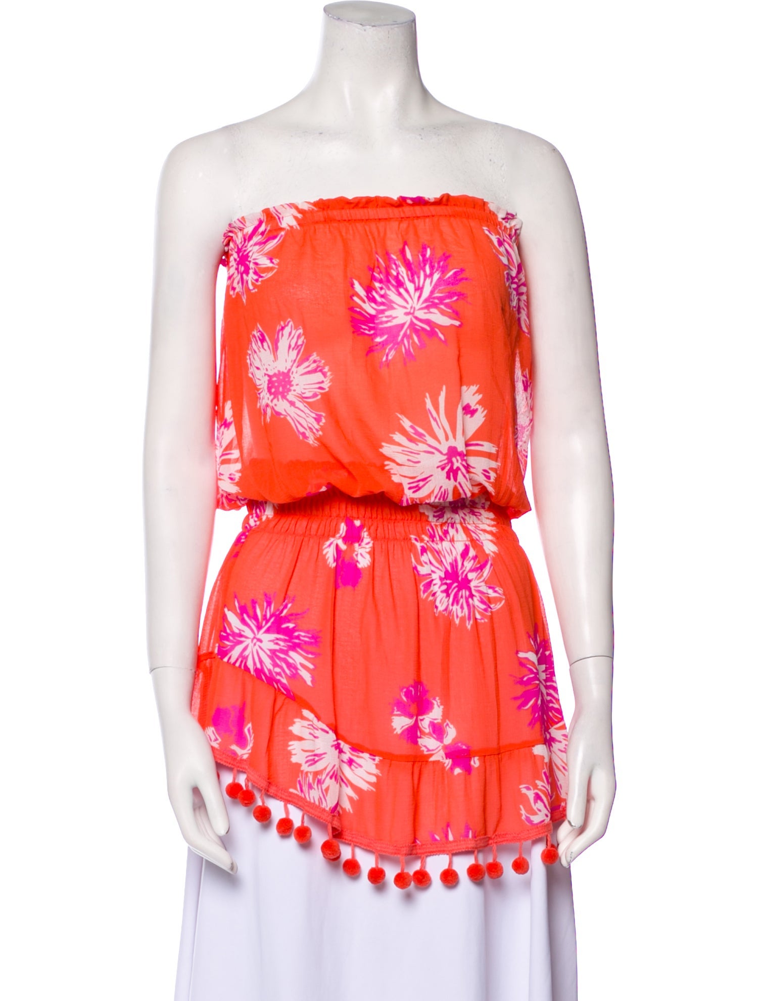 Ramy Brook Floral Print Strapless Tunic