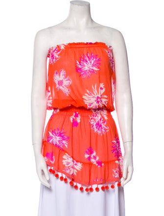 Ramy Brook Floral Print Strapless Tunic