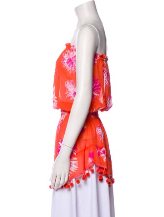 Ramy Brook Floral Print Strapless Tunic