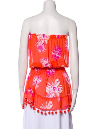 Ramy Brook Floral Print Strapless Tunic