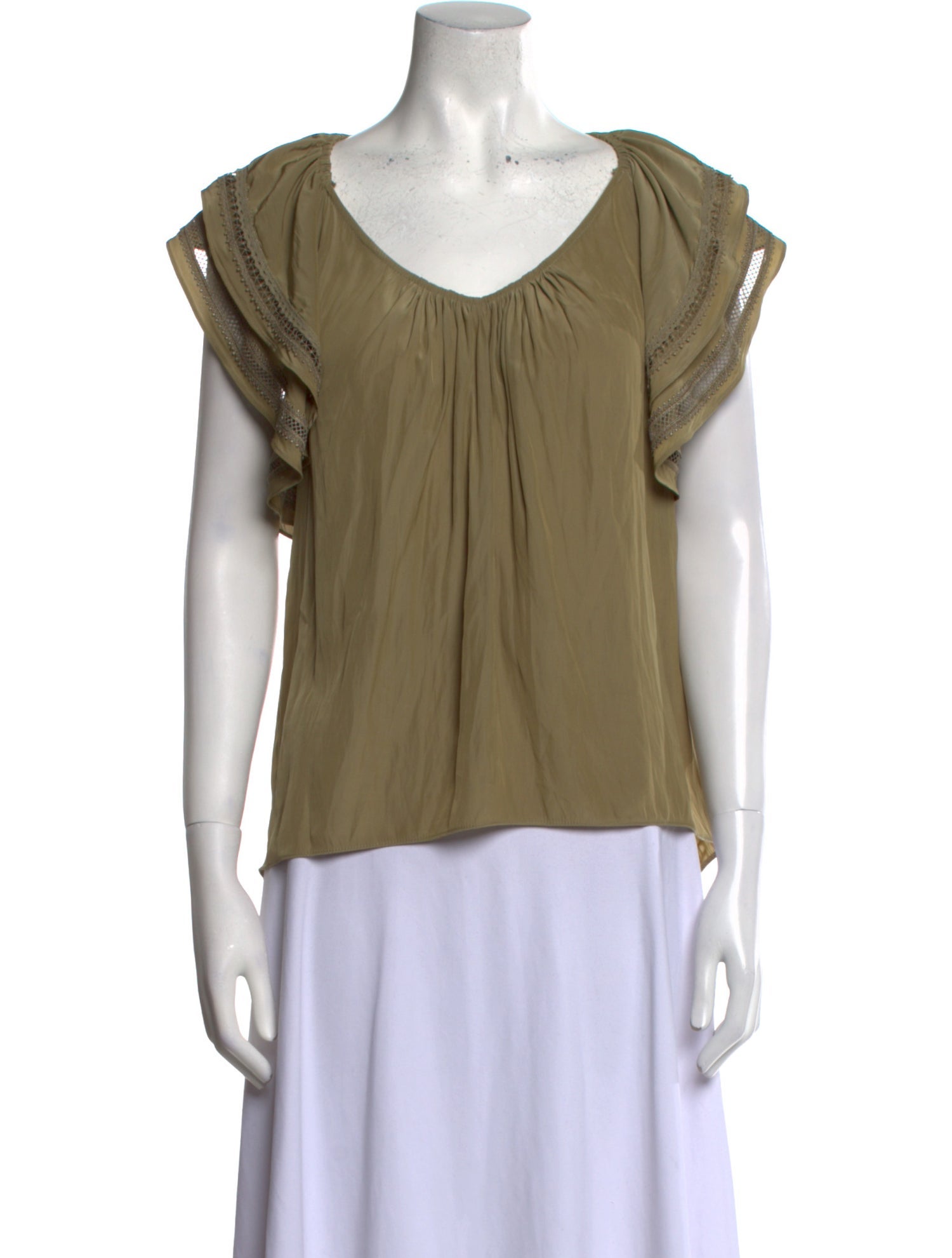 Ramy Brook Scoop Neck Short Sleeve Blouse