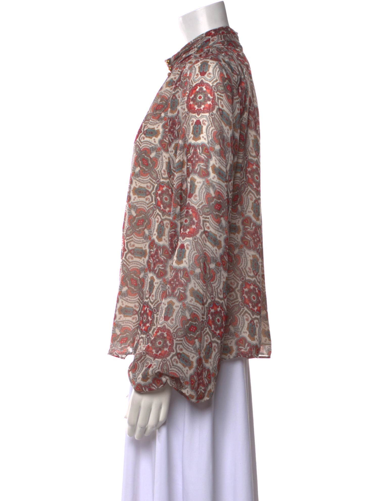 Ramy Brook Paisley Print Mock Neck Blouse