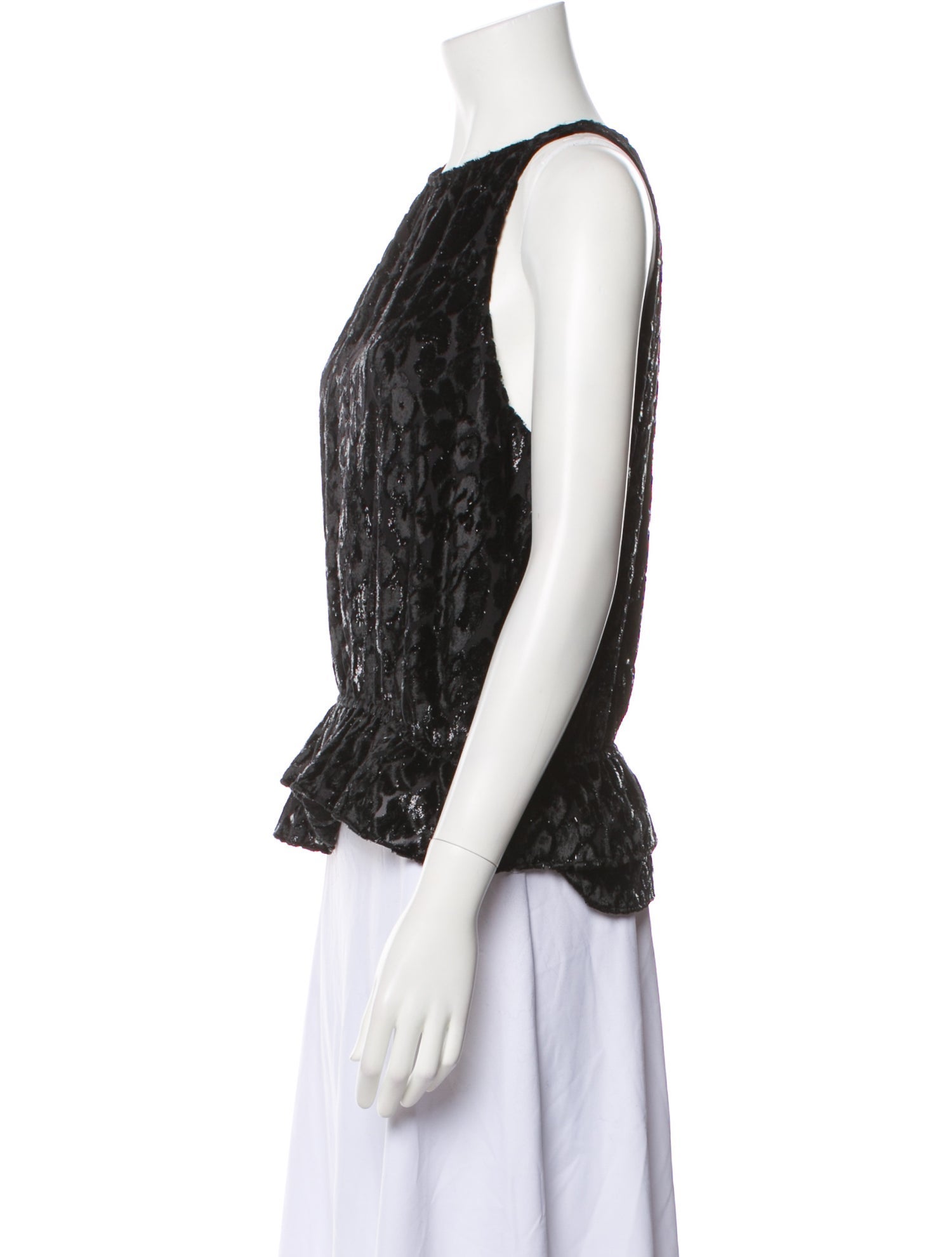 Ramy Brook Lace Pattern Crew Neck Top