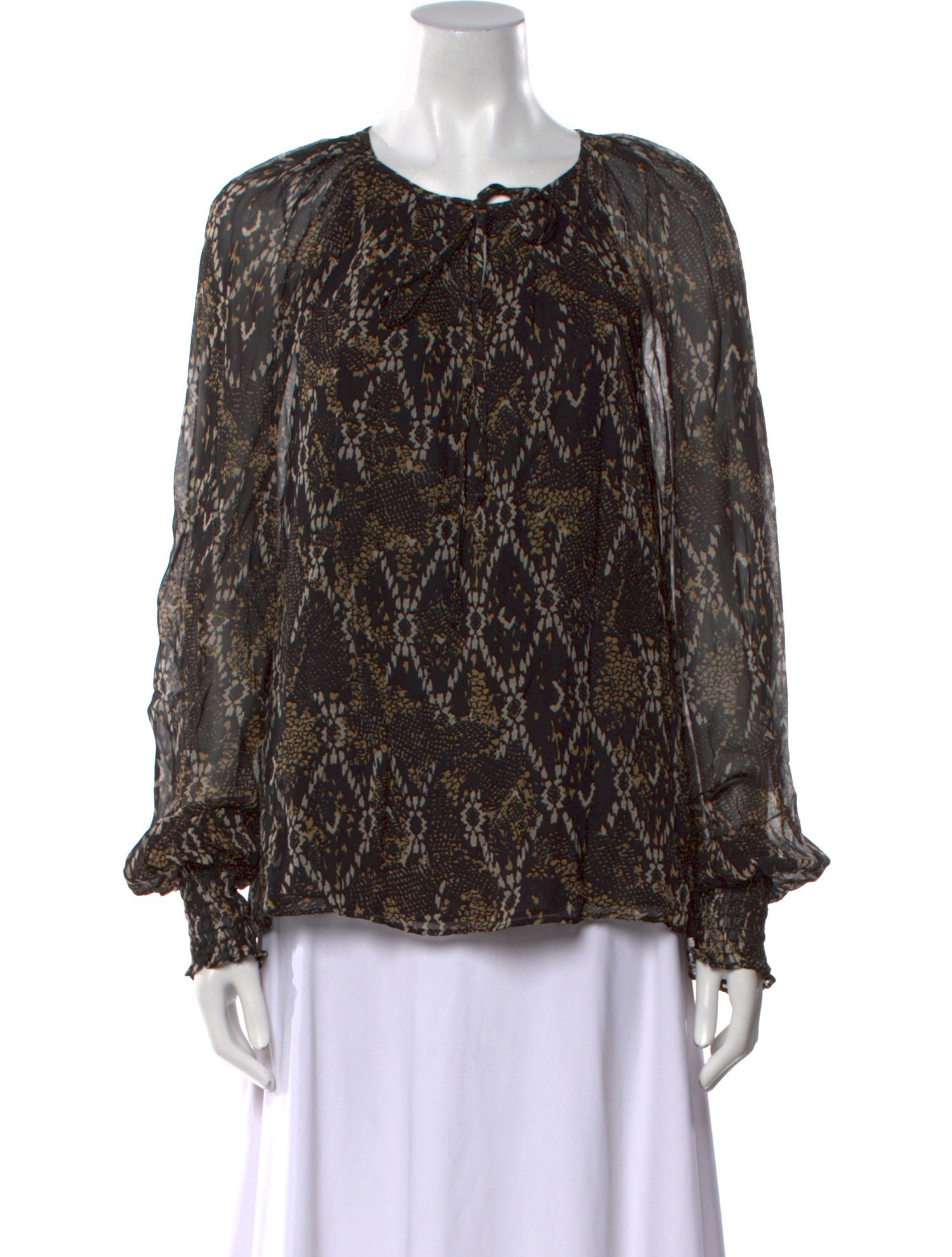 Ramy Brook Printed Crew Neck Blouse w/ Tags