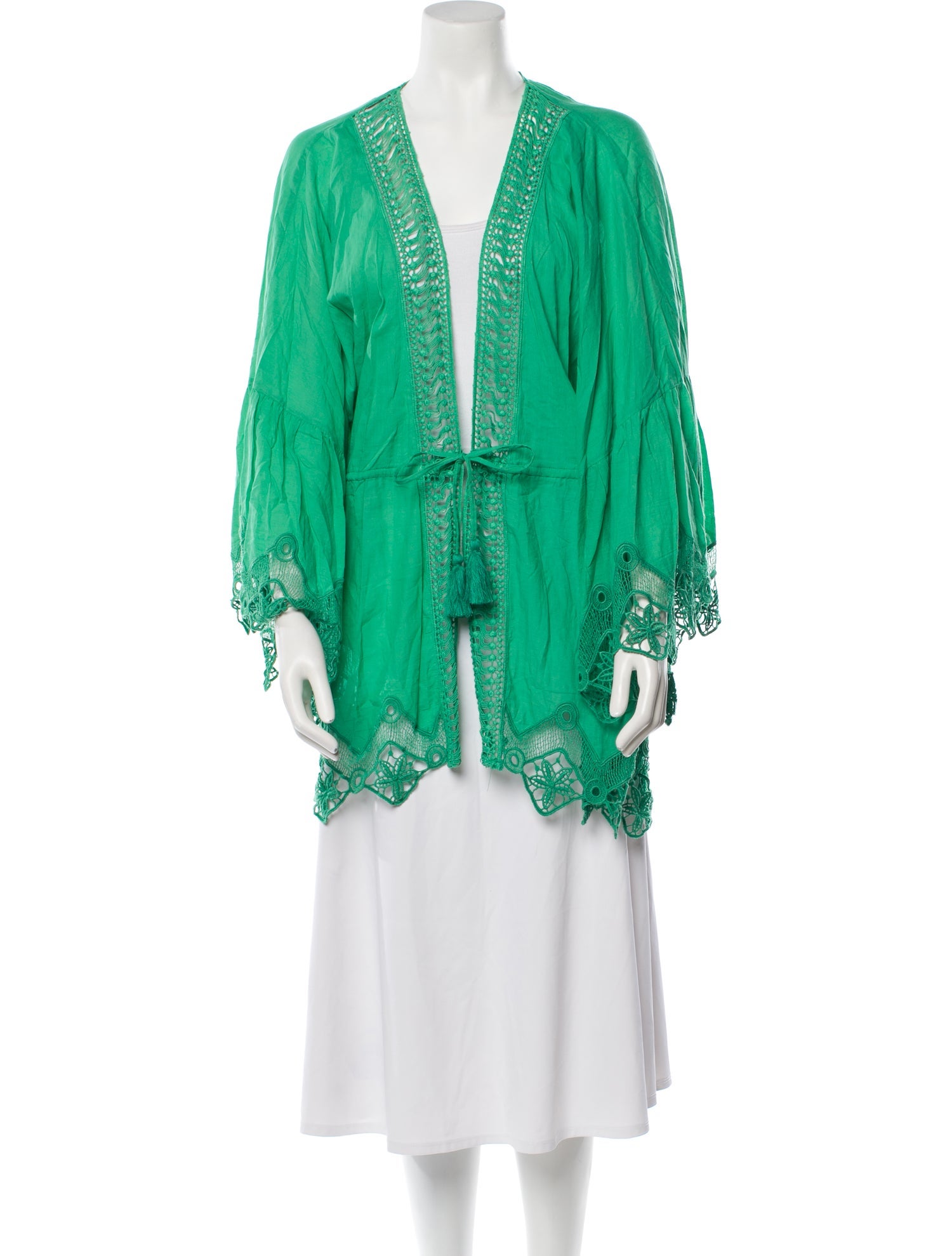 Ramy Brook Linen Tassel Accents Robe