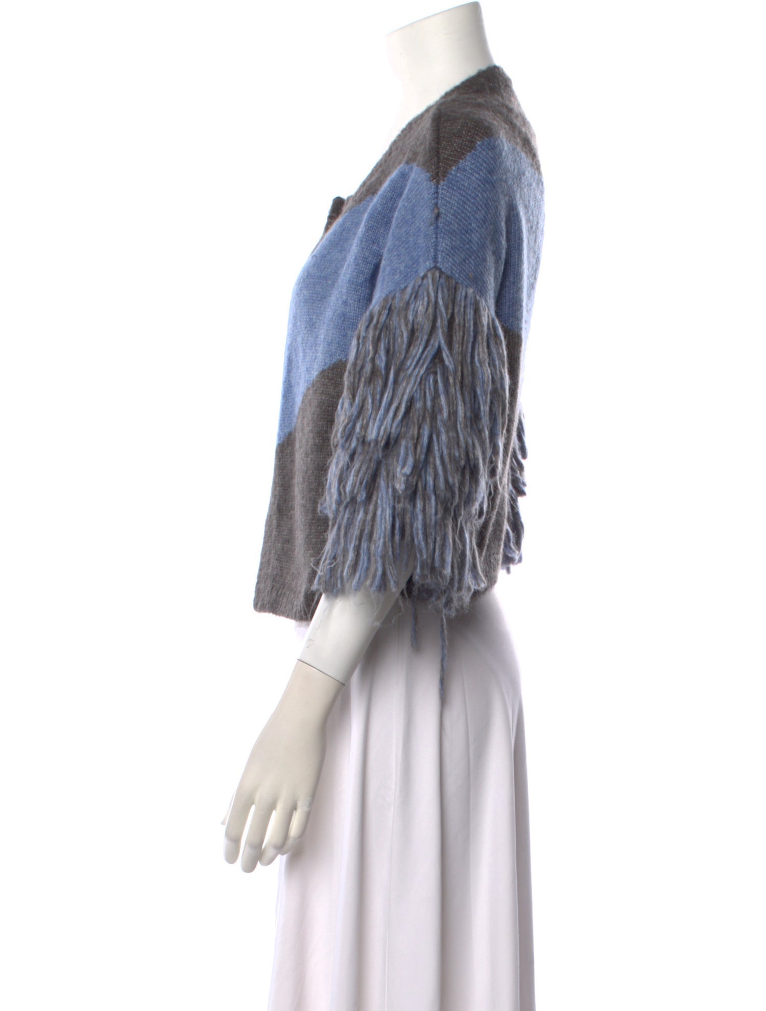 Ramy Brook Colorblock Pattern Scoop Neck Sweater