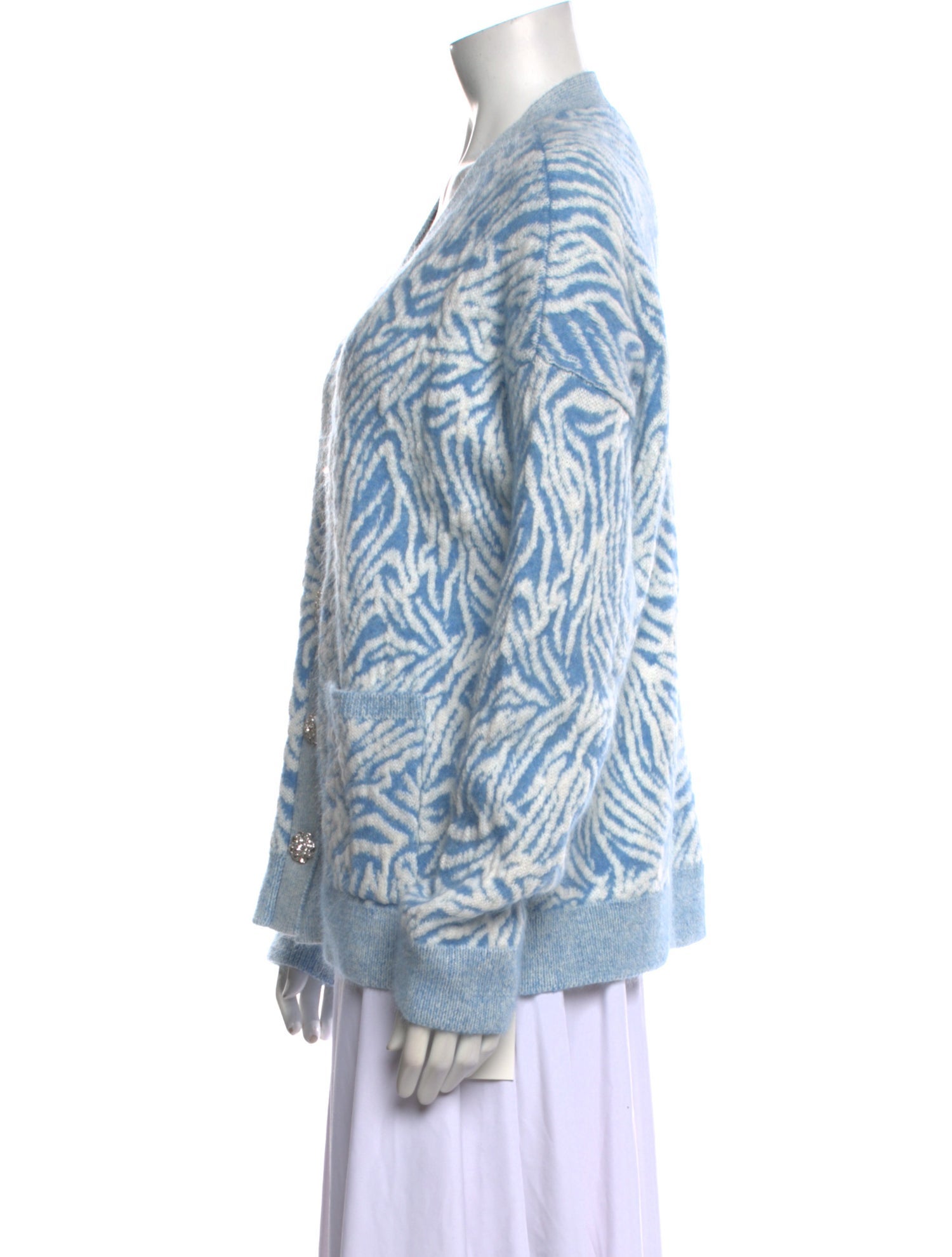 Ramy Brook Printed V-Neck Sweater w/ Tags