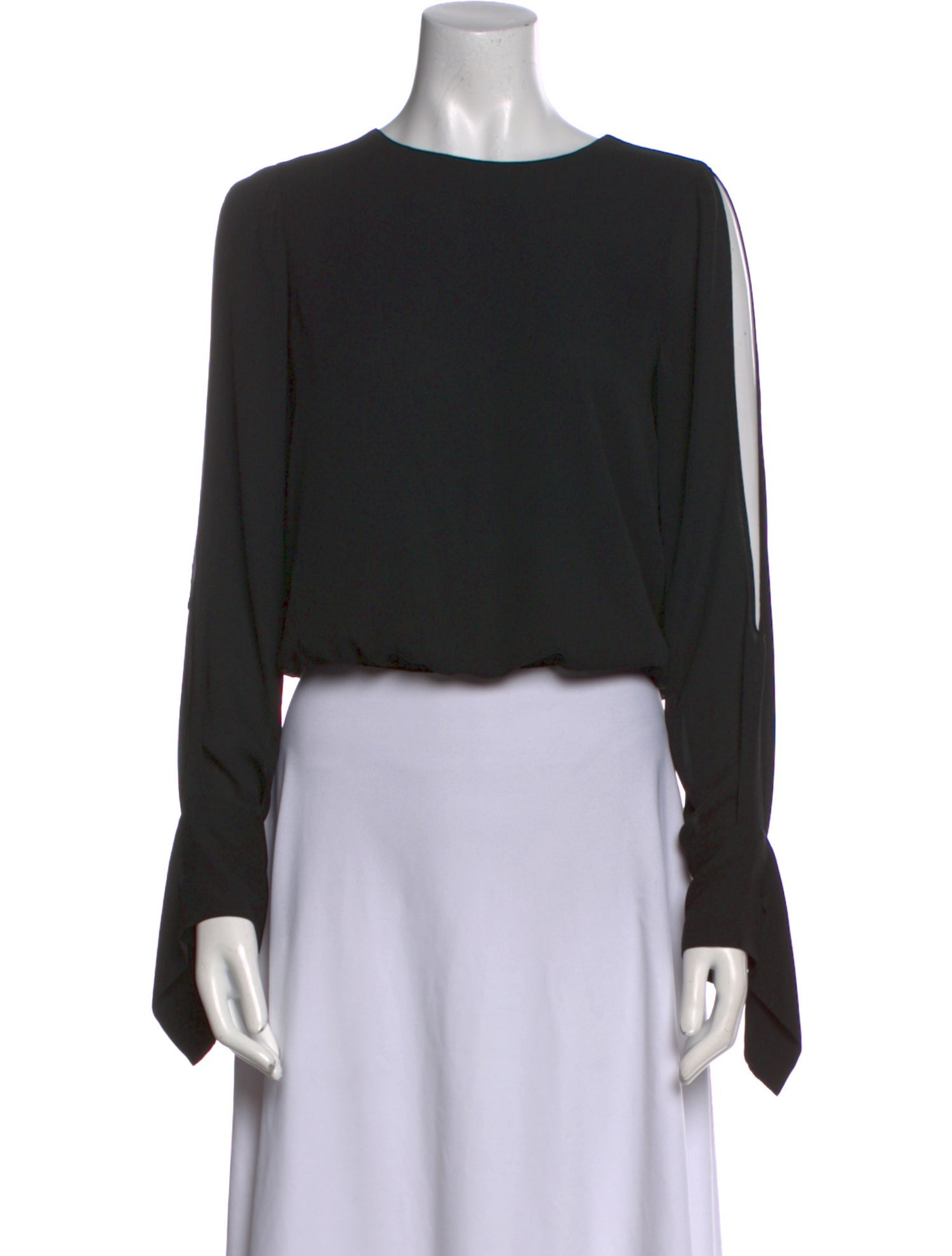 Ramy Brook Bateau Neckline Long Sleeve Crop Top