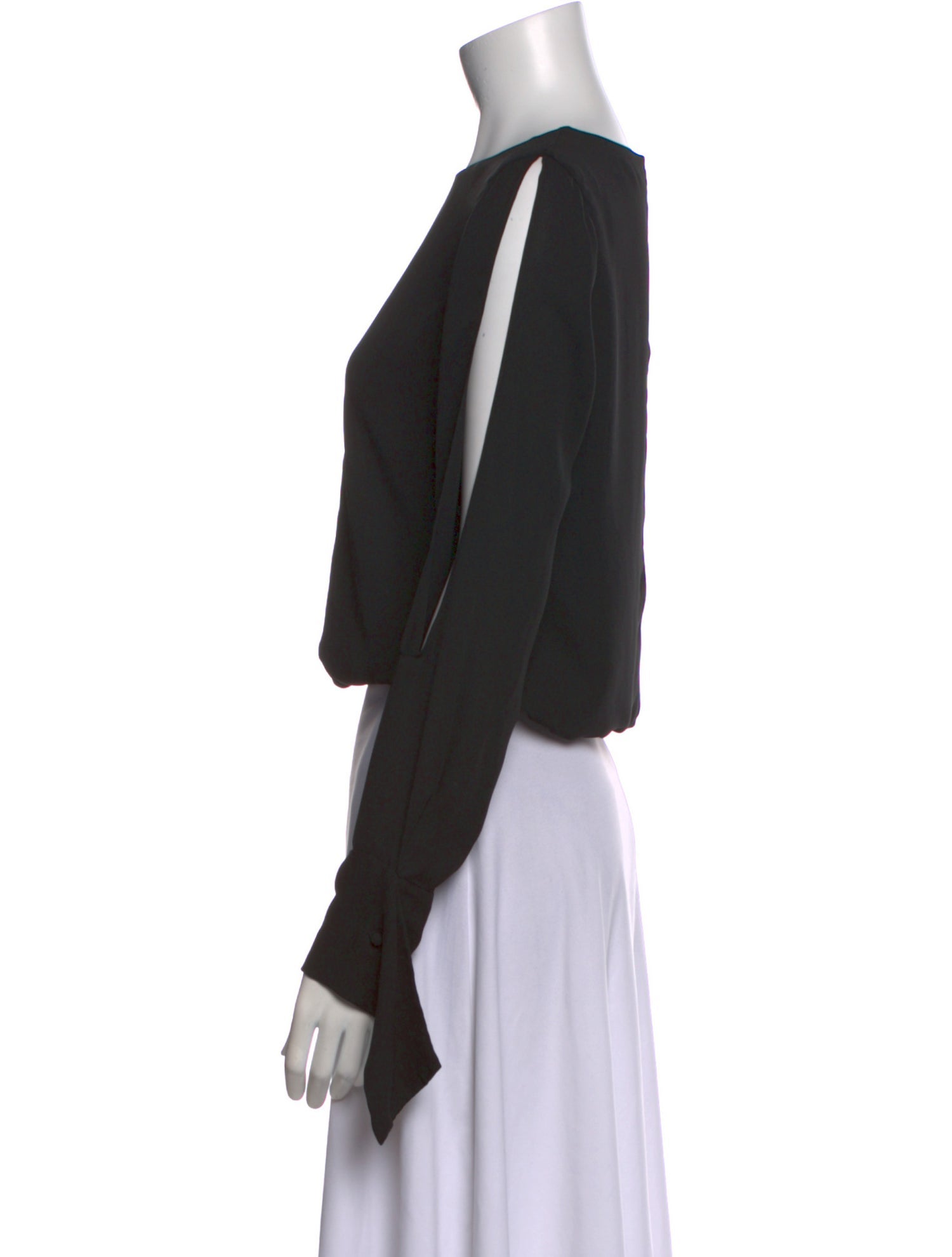 Ramy Brook Bateau Neckline Long Sleeve Crop Top