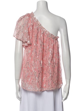 Ramy Brook Floral Print One-Shoulder Blouse