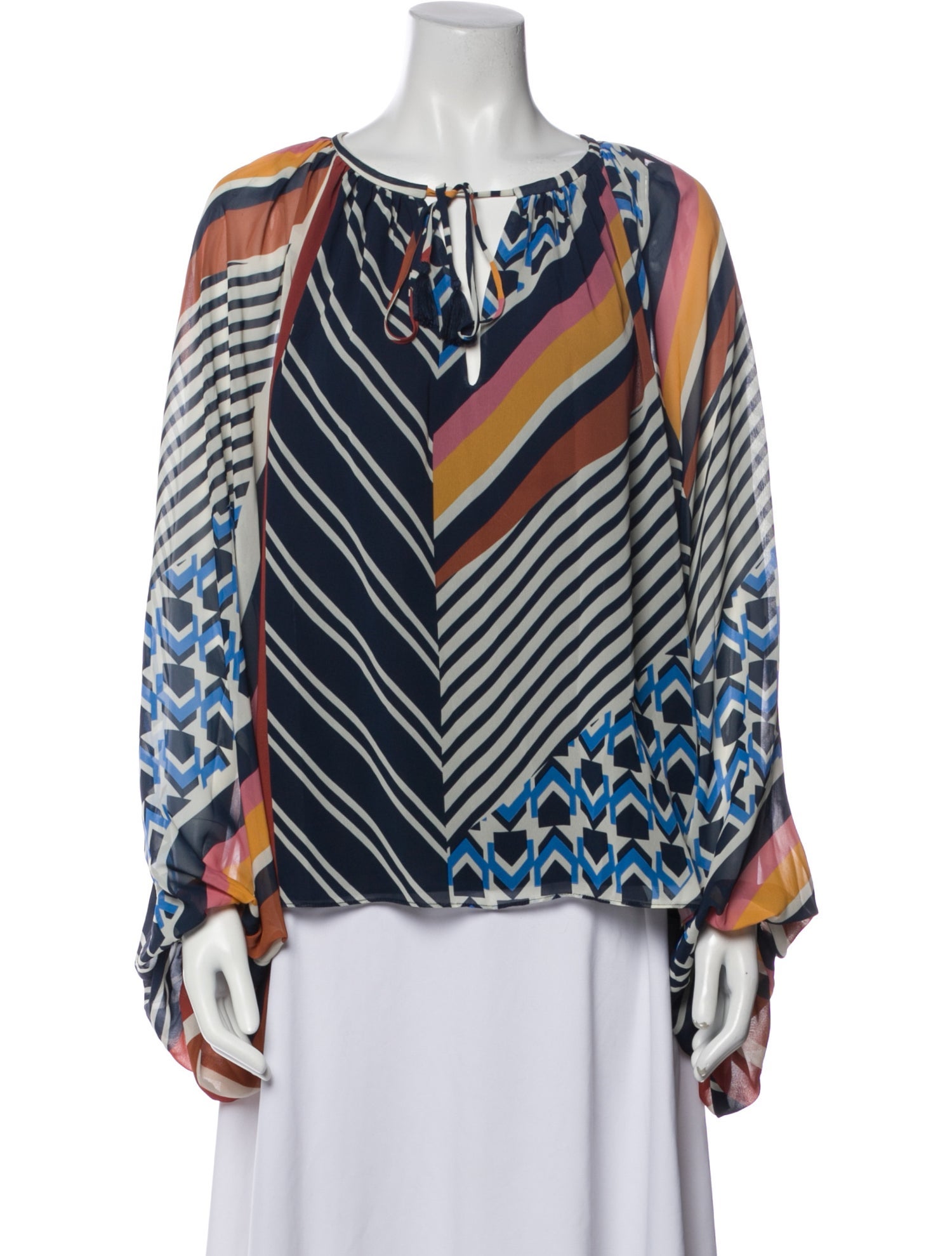 Ramy Brook Printed Bateau Neckline Blouse