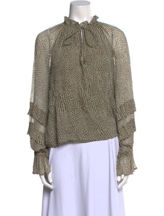 Ramy Brook Silk Polka Dot Print Top