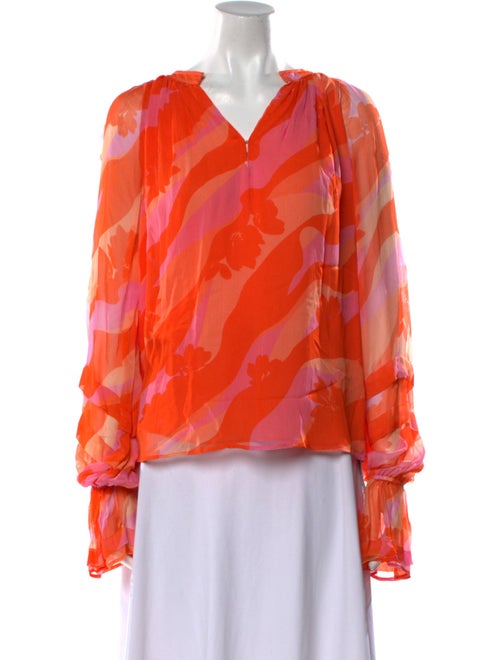 Ramy Brook Printed V-Neck Blouse