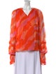 Ramy Brook Printed V-Neck Blouse
