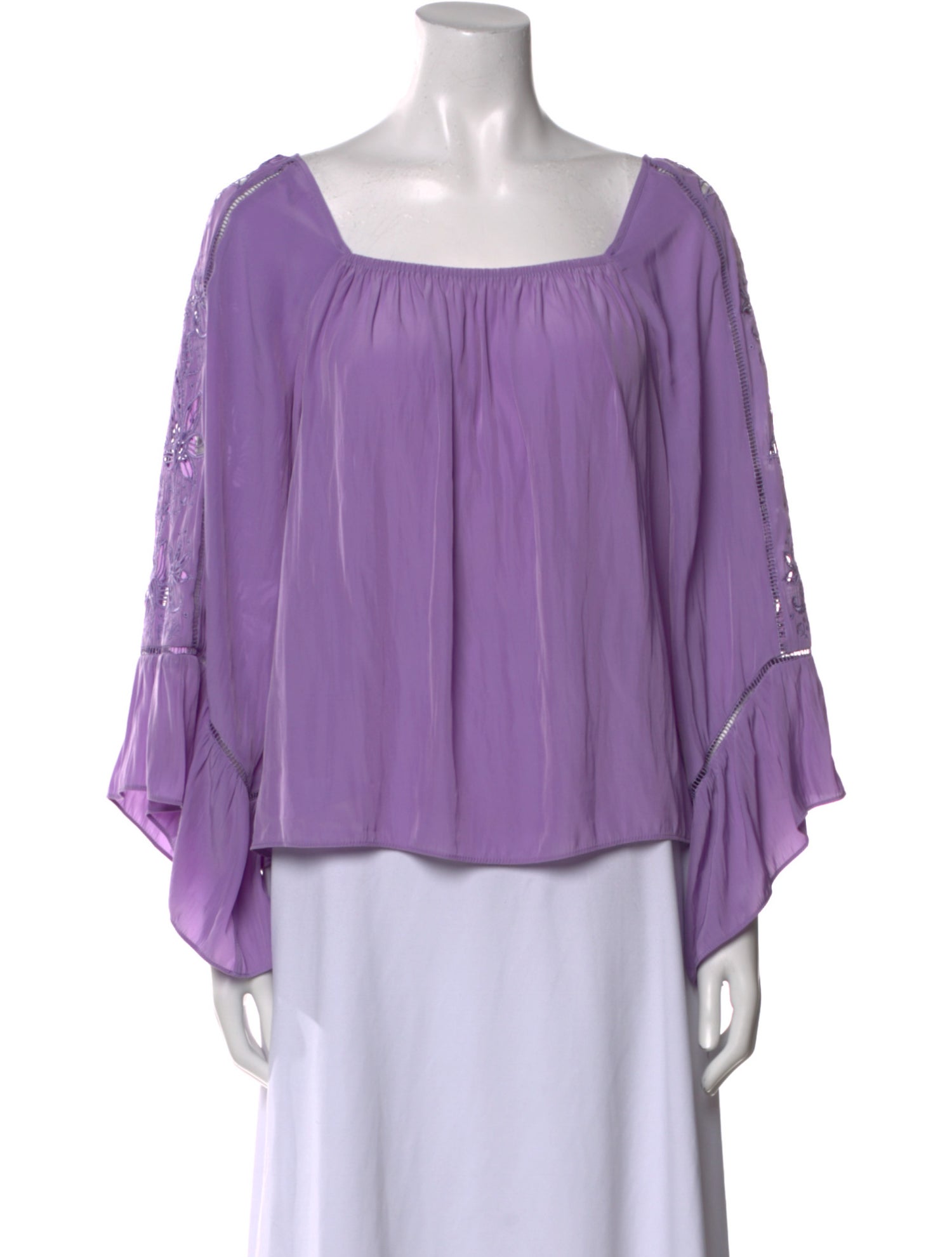 Ramy Brook Square Neckline Long Sleeve Blouse