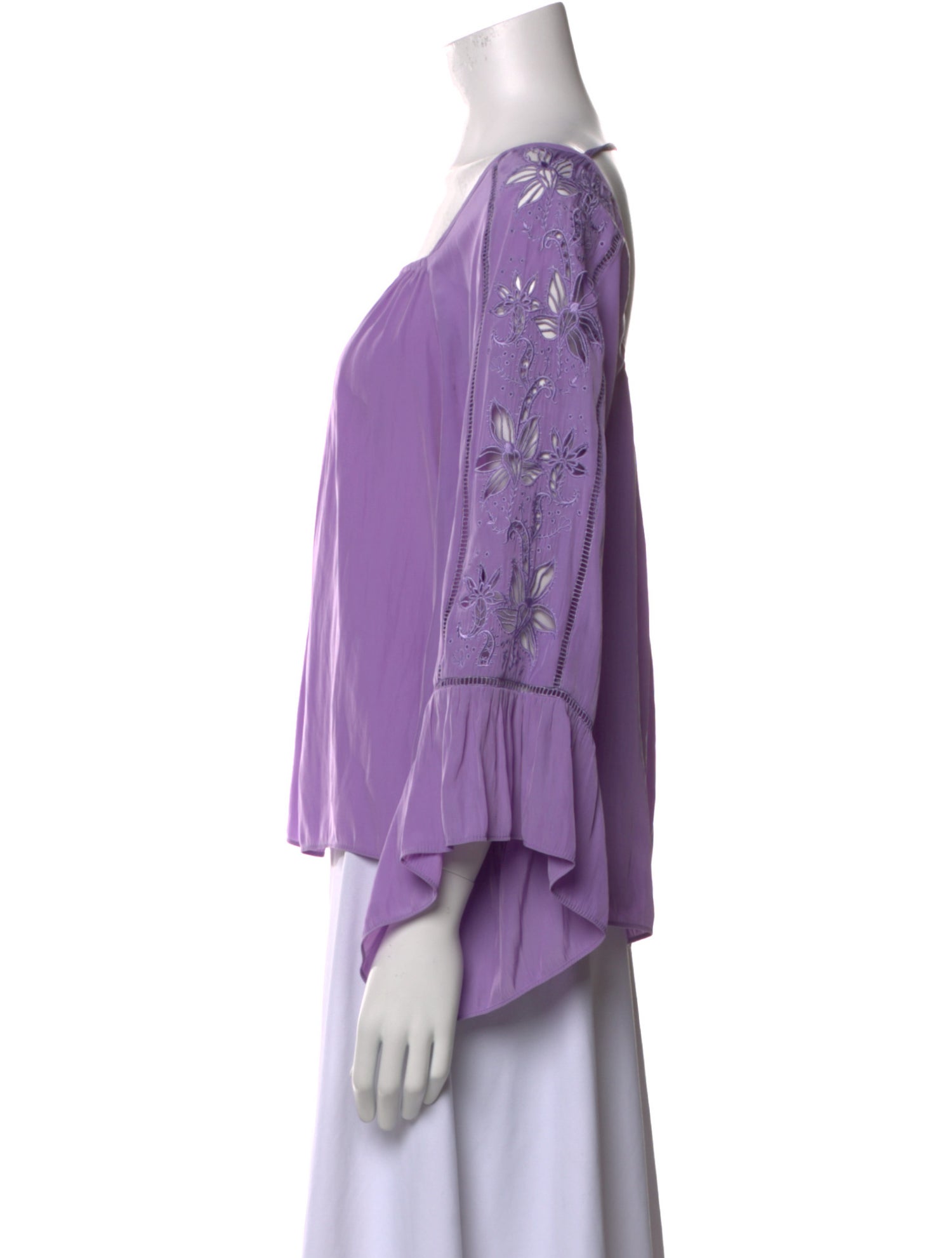 Ramy Brook Square Neckline Long Sleeve Blouse