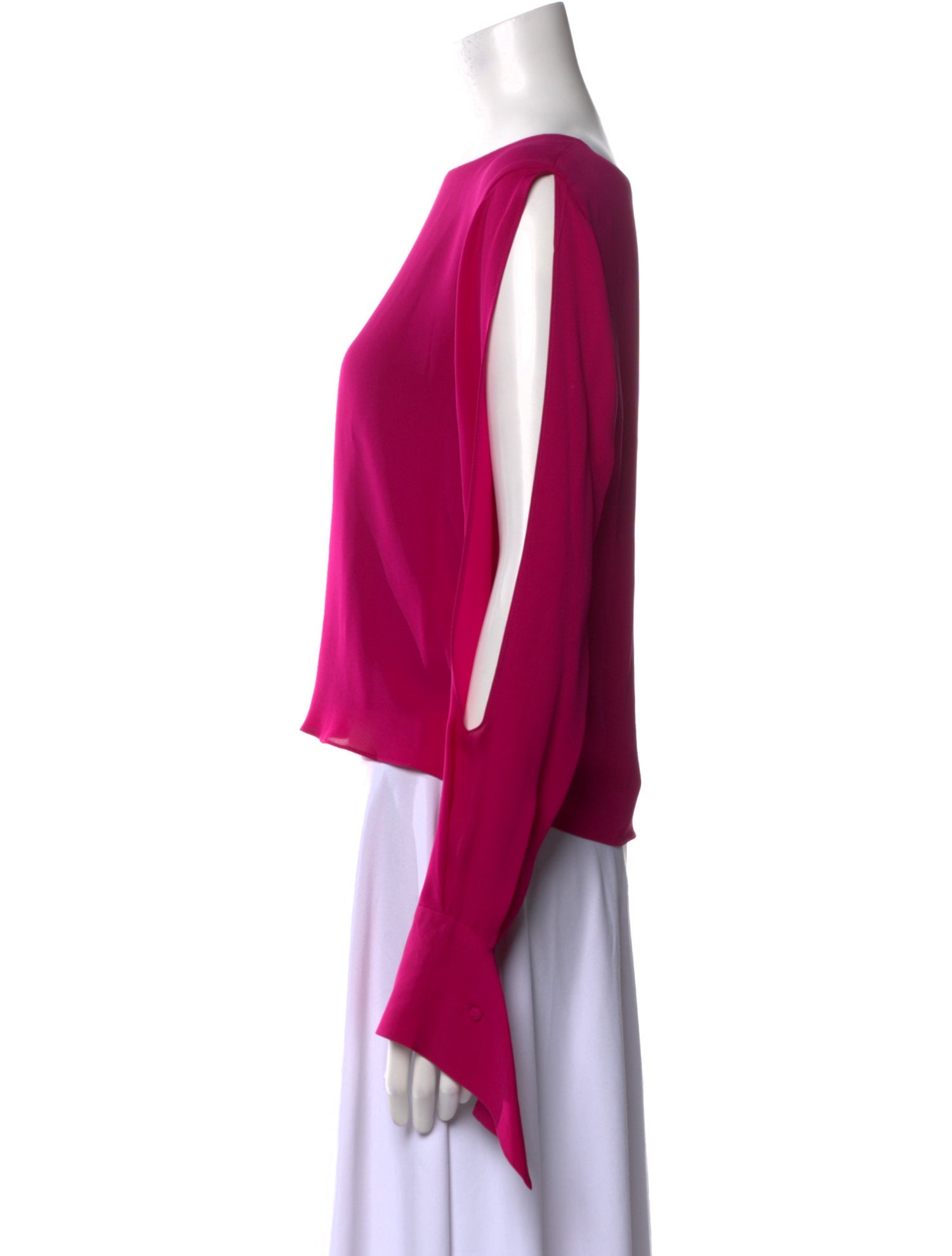 Ramy Brook Silk Bateau Neckline Crop Top