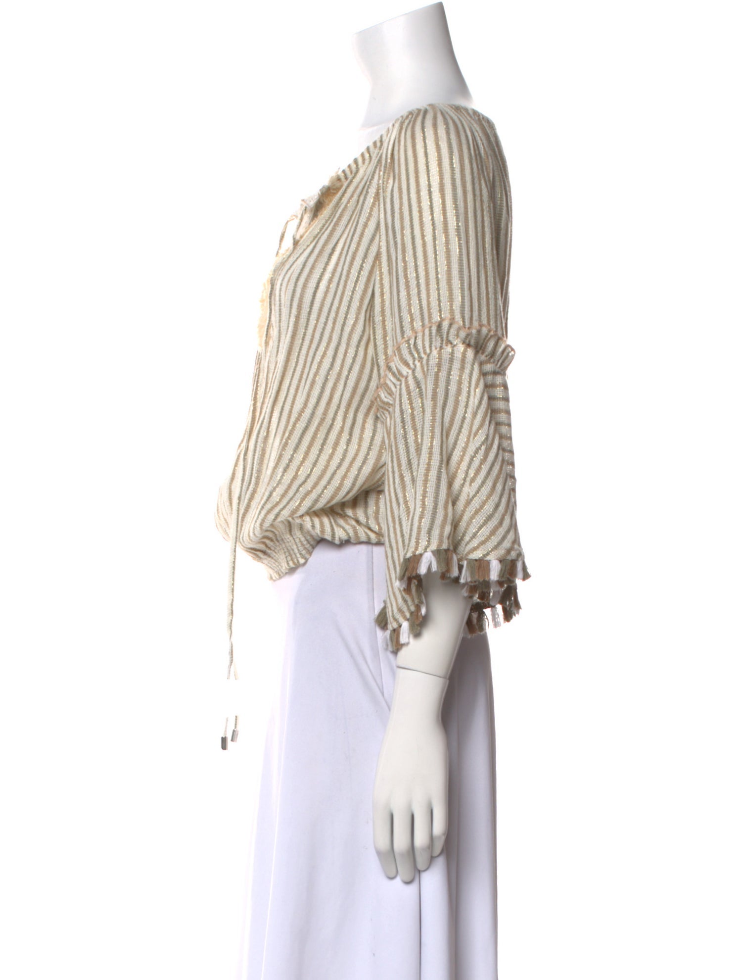 Ramy Brook Striped V-Neck Crop Top