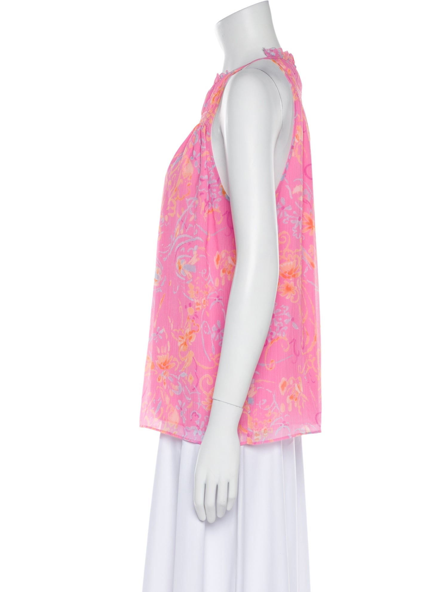 Ramy Brook Floral Print Crew Neck Blouse w/ Tags