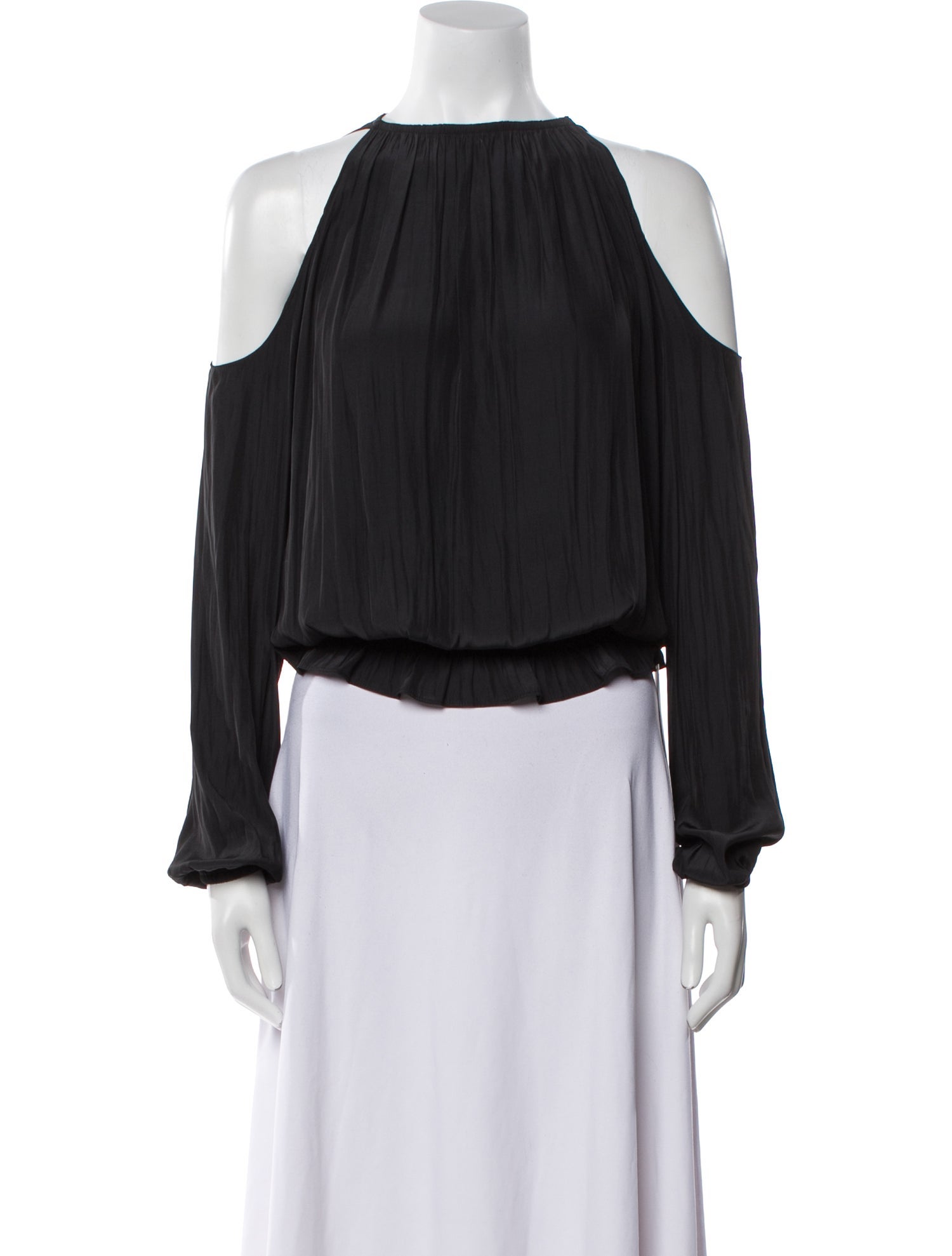 Ramy Brook Off-The-Shoulder Long Sleeve Crop Top