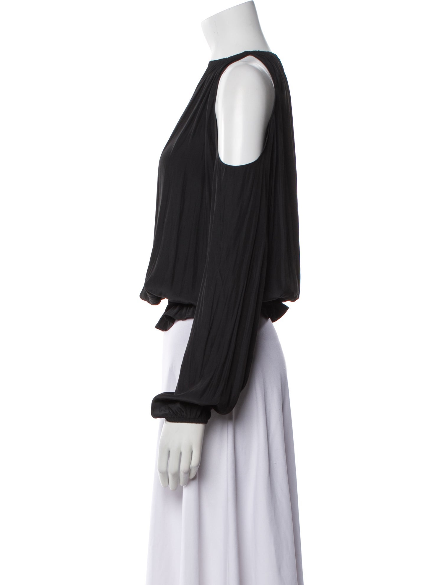 Ramy Brook Off-The-Shoulder Long Sleeve Crop Top