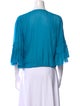 Ramy Brook V-Neck Three-Quarter Sleeve Crop Top