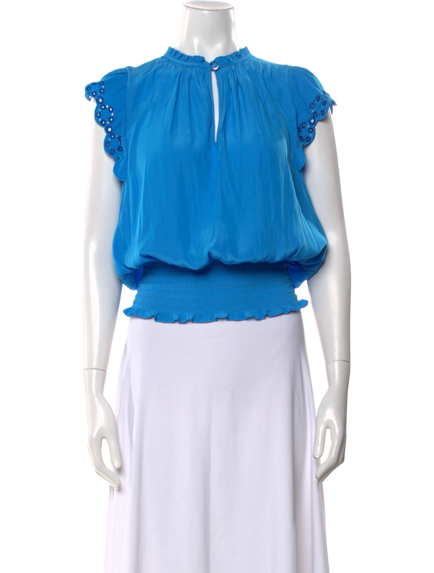 Ramy Brook Mock Neck Short Sleeve Crop Top