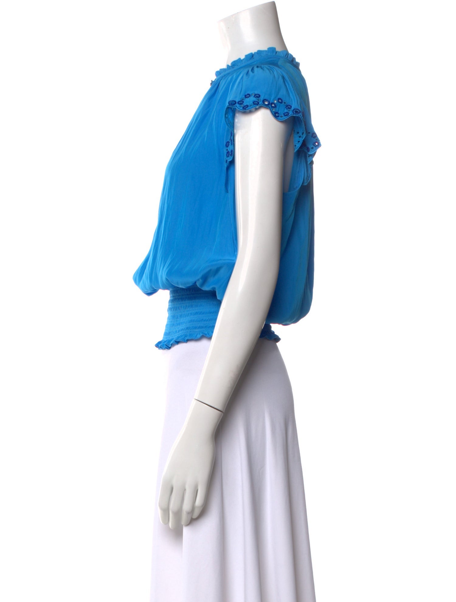 Ramy Brook Mock Neck Short Sleeve Crop Top