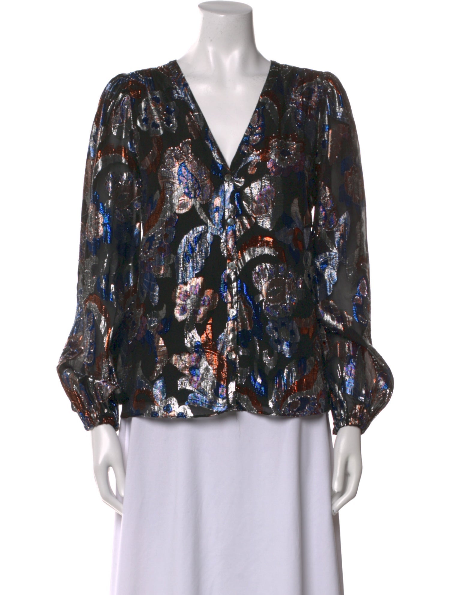 Ramy Brook Silk Floral Print Blouse